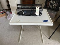 Plastic Computer Table w/Toshiba Radio