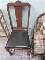 Vintage Leather Seat Dining Chair Plus
