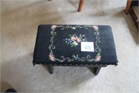 Black embroidery Stool