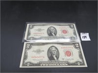 2 1953 Two Dollar Red Seal Notes