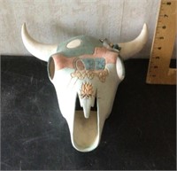 Ceramic southwest cow skull decor