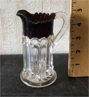 Ruby flash glass souvenir pitcher