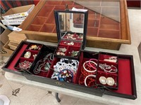 JEWELRY BOX AND COSTUME JEWELRY