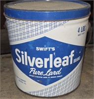 Swift's Silverleaf Brand Pure Lard Metal Can w Lid