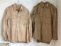 Two long sleeve military shirts - one is size 15 x