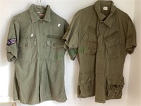Two vintage military short sleeved shirts