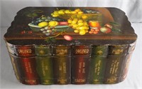 Hand Painted Wooden Book Box/ Strongbox