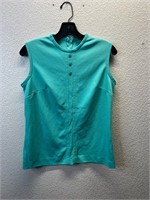 Vintage 70s Femme Polyester Top Shirt Teal