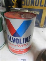 1 Vtg. Qt. Valvoline Super HPO Motor Oil Can