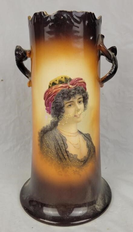 Antique Ioga Warwick Hand Painted Vase