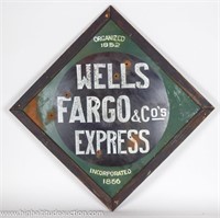 Wells Fargo Express Framed Metal Advertising Sign