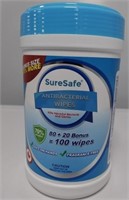 SureSafe Antibacterial Wipes 100pc Canister 12 pa