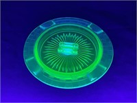 URANIUM GLASS ASHTRAY - 5 5/8"