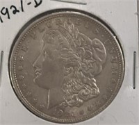 1921-D MORGAN SILVER DOLLAR (90% SILVER)
