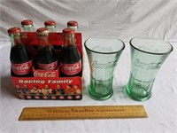 Coca-Cola Nascar 6 Pack & Glasses 1 Lot