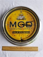 Miller MGD Beer Clock Battery Operated 14 & 1/2"