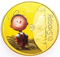 SNOOPY 24kt Gold Overlay Medallion