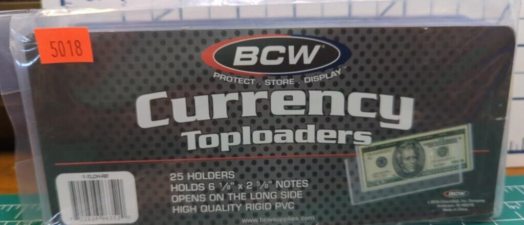 25x  BCW currency top loaders high quality rigid