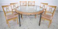 Glass top dining table & 6 chairs