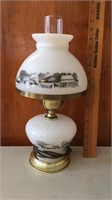 Currier & Ives electric lamp-17” tall lamp