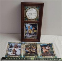 M.J. Hummel Stainglass Clock with interchangeable