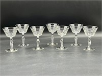 MCM ROCK SHARPE CRYSTAL LIQUOR GLASSES
