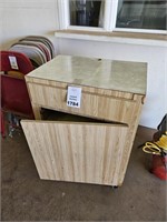 Rolling Cabinet with drawer and laminate top