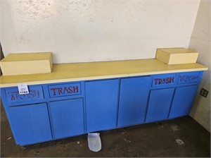 Food and Storage Cabinet with 4 Push Trash Lids