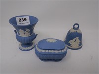 3 Pcs Wedgewood Blue Jasperware