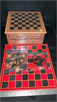 Multi game box, checker board, checker pieces