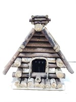 Folk art log bird house