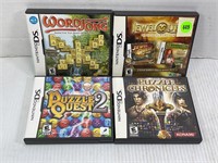 LOT OF 4 DS GAMES IN CASE - JEWEL QUEST