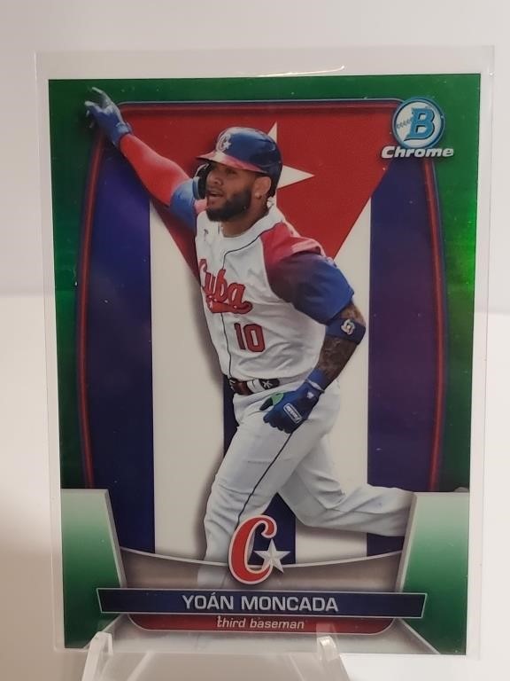 2023 Bowman Chrome Flags Green Refractor Yoan Monc