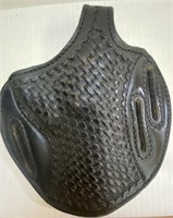 BLACK TOOLED LEATHER 12A L4 LEATHER HOLSTER