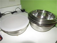 Stainless Bowls Covered One 7" Dia