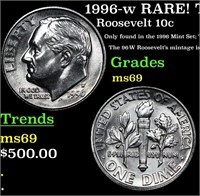 1996-w Roosevelt Dime RARE! TOP POP! 10c Graded ms