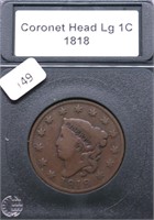 1818 LARGE CENT VG PQ