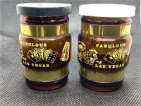 Vintage Amber Glass Las Vegas salt & pepper shaker