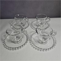 4 Candlewick after dinner cups/saucers