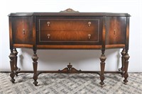 Antique Inlaid Carved Wood Sideboard/Buffet