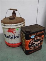 2 PC VINTAGE CANS - AERO EASTERN MOTOR OIL & MOBIL