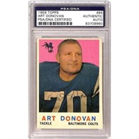 1959 Topps Art Donovan Signed Card Psa Dna