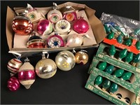 vintage Christmas ornaments and lights
