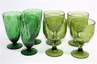 Selection of Green Drinking Glasses in Two