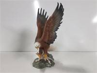 Porcelain Eagle Figurine, Homco 11.5in Tall