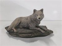 Wolf Figurine Signed,  5in X 10in