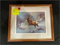 Elk in Snow Print Signed by Ted Blaylock