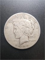 1922-S Peace Silver Dollar Coin.