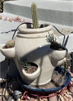 B - PLANTER POT W/ PLANTS 16"T (Y33)