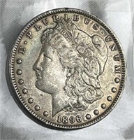 1896 Morgan Silver Dollar, w/ Some Blue Tone